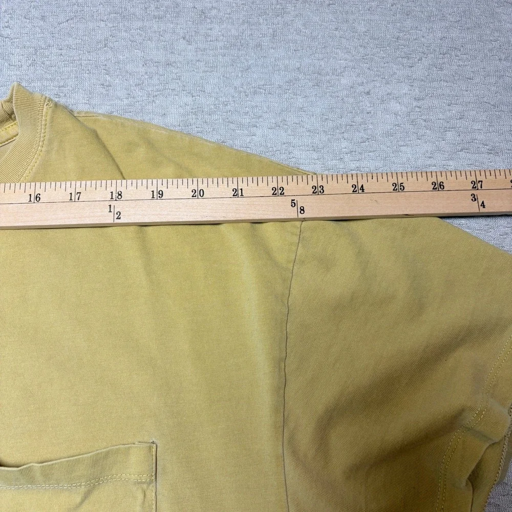Mens Tshirt XL Yellow Hilo Hawaii Pocket Souvenir Tropical Cotton Tee